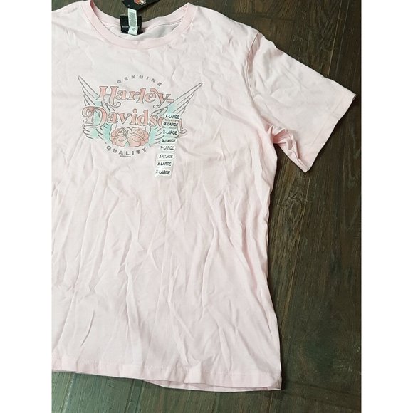 2) Women's Harley Davidson Logo Shirt. Black & Pink. Size XL. See Measurements - Picture 11 of 15
